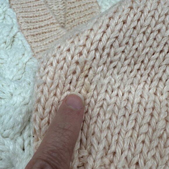 Vintage Cardigan Sweater 1980s Peach Cable Knit Small Perfect Designs Korea - Picture 6 of 7